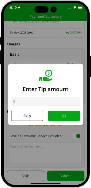 enter tip amount