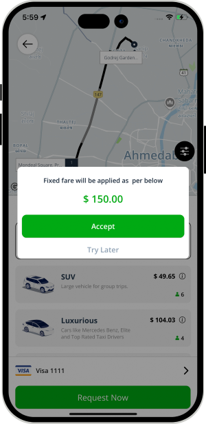 fixed flat rate for a trip