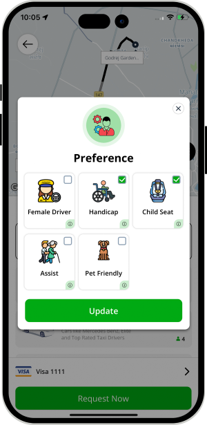 set preferences for rides