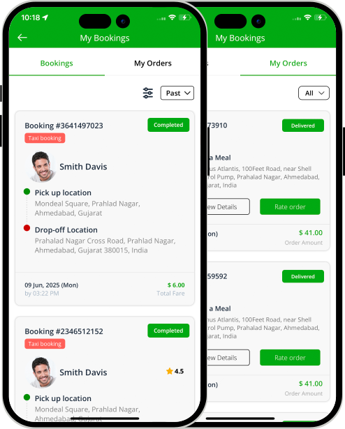 user app login and registration screen