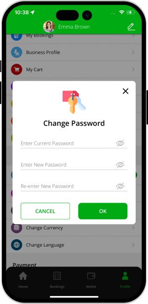Change Password Screen