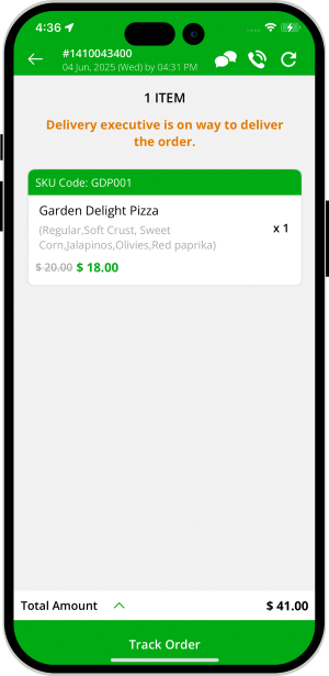 restaurant track status of order
