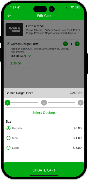 user add toppings