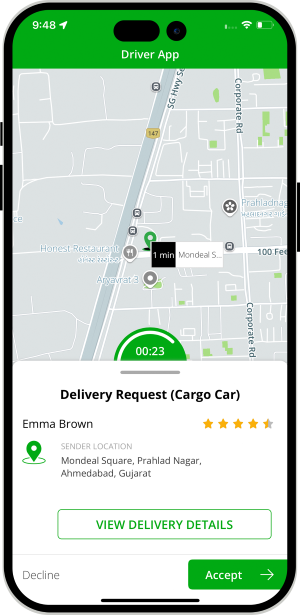 Provider accept or decline request