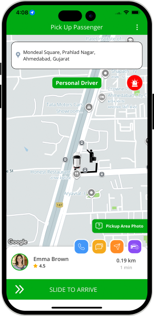 Driver can see the pickup location on a map