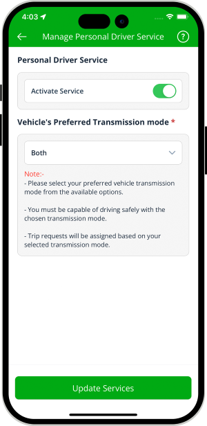choose service categories