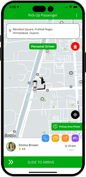 Driver can see the pickup location on a map