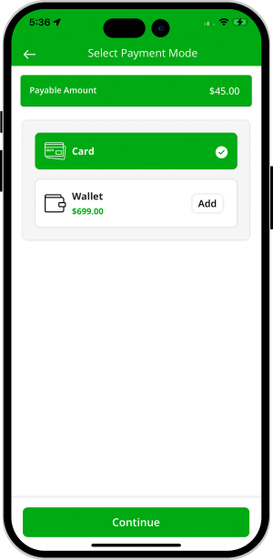 Select booking location