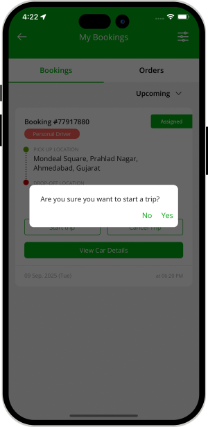 Select booking location