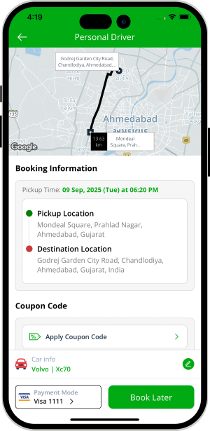Select booking location