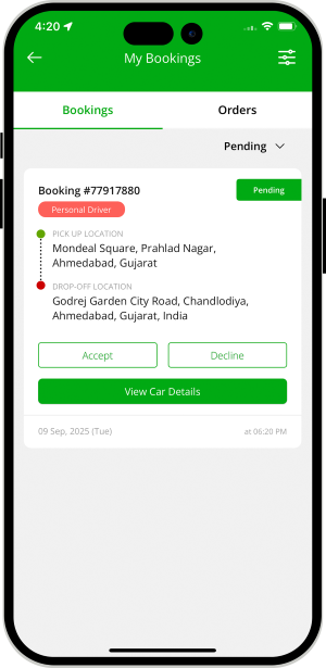 Select booking location