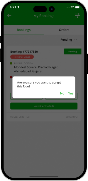 driver slide to end trip and rider get notification for Trip completed