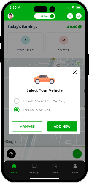 Select booking location