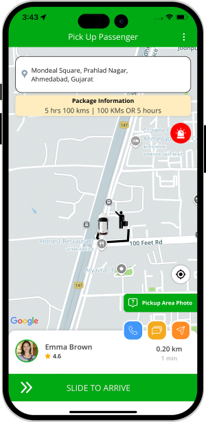 Driver can see the pickup location on a map