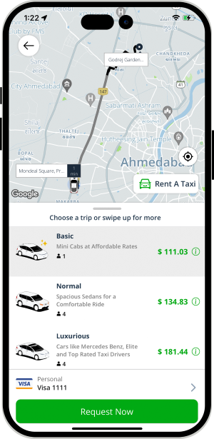 taxi ride request now