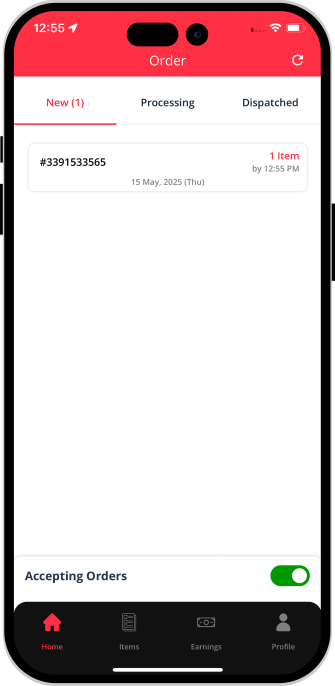 Stores app displays order details