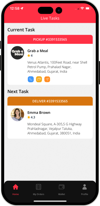 delivery driver see order picup address