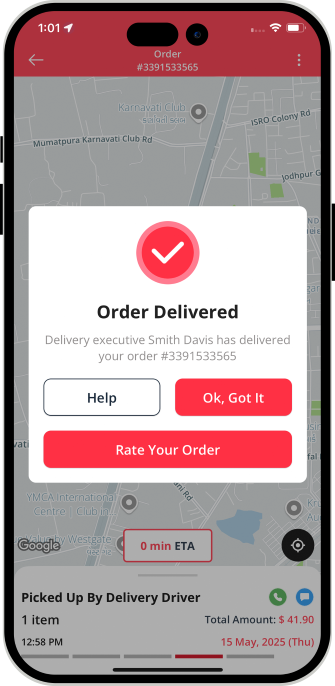 order delivered successful