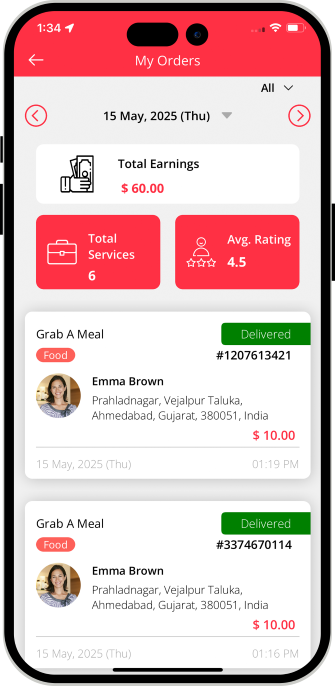 driver check already delivered order history