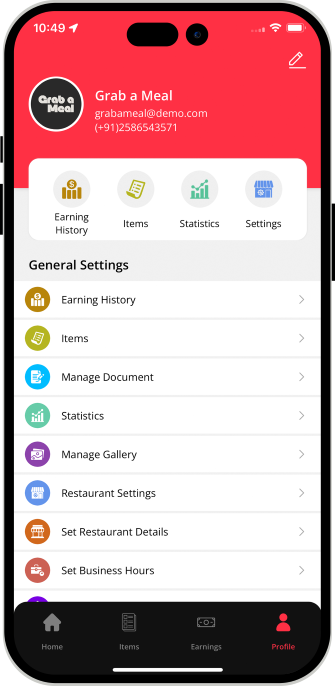 Stores app menu