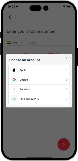 Face ID / Touch ID / Social Media Accounts
