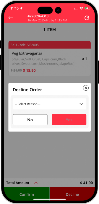 Order cancellation by Store