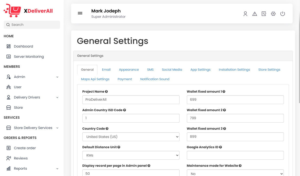 General Settings