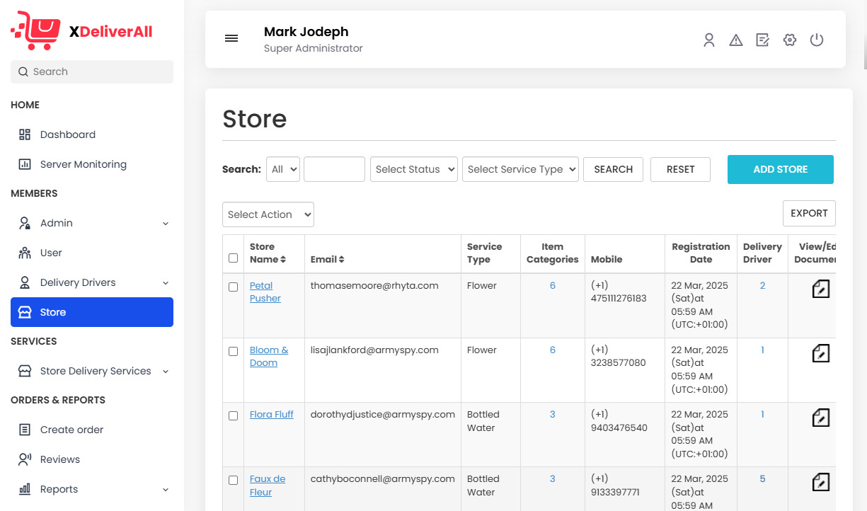 Manage Store
