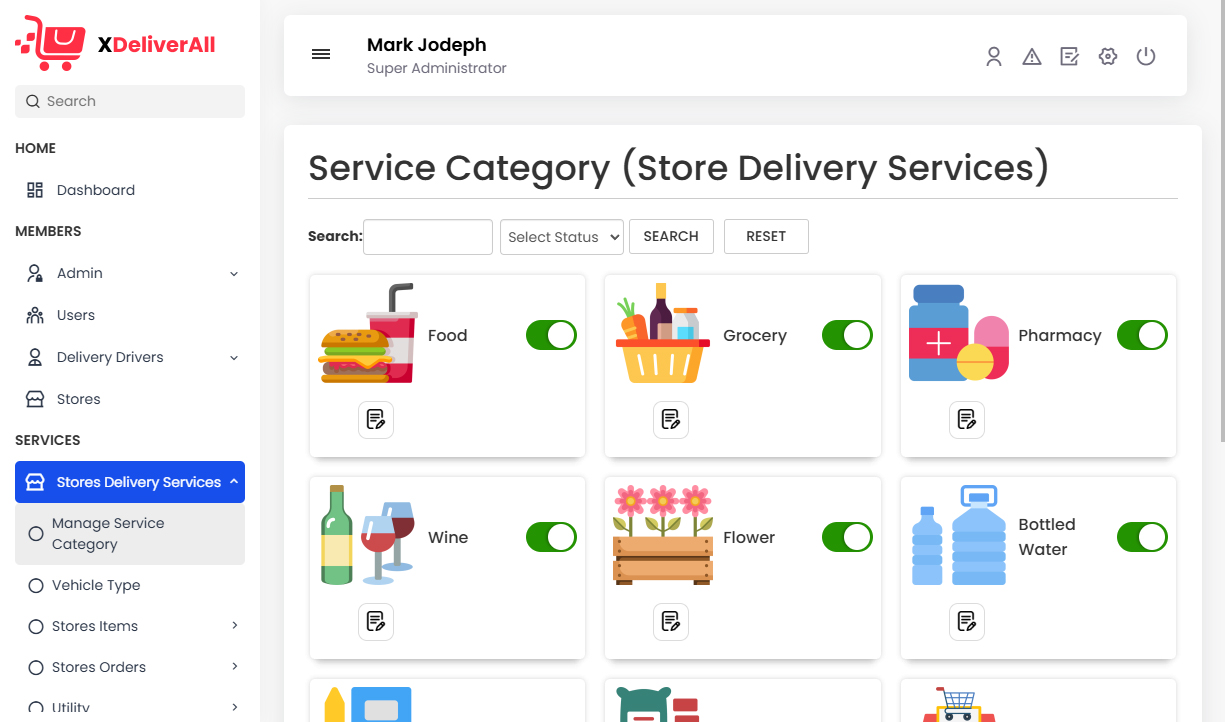 Manage Store Categories