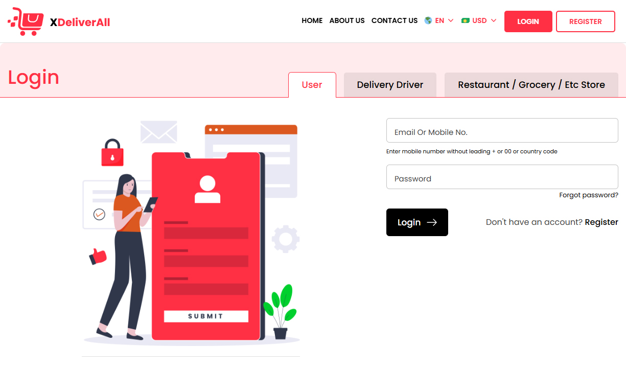 user login