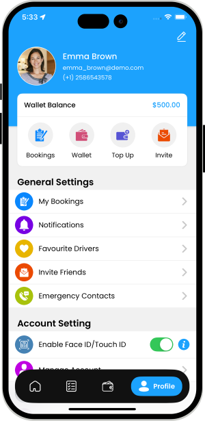 sender app menu option 