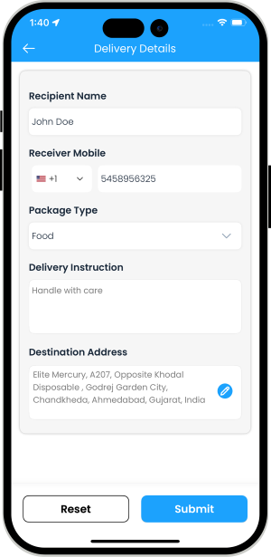delivery details