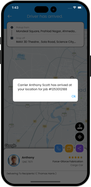 process of delivery started