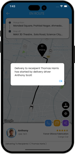 process of delivery started