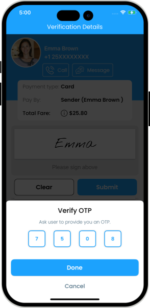 OTP Verification to Start the Job