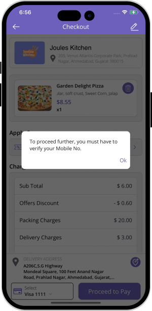 MOBILE NUMBER VERIFICATION check food