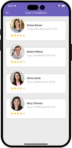 heat view for taxi and delivery user and provider fives feedback to eachother