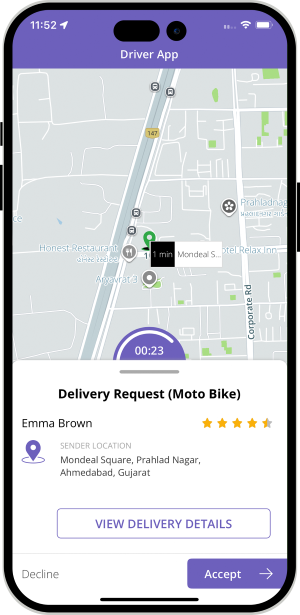 Provider accept or decline request Provider accept or decline request