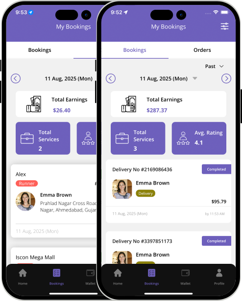 Driver login and registration screen Driver login and registration screen