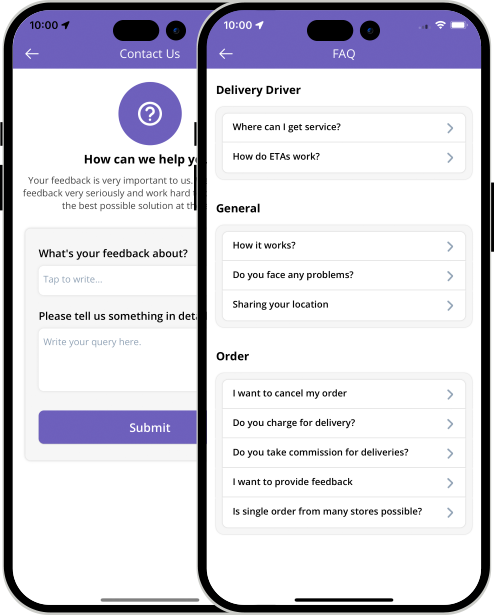 Driver login and registration screen Driver login and registration screen