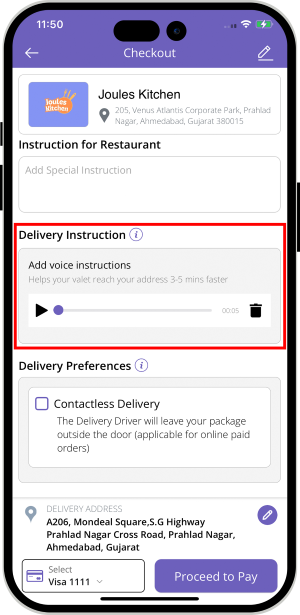 Voice Instruction for Delivery Driver Voice Instruction for Delivery Driver