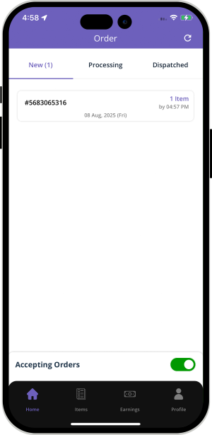 restaurant app displays order details restaurant app displays order details