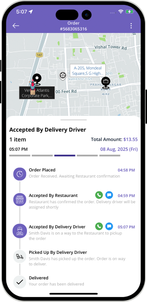 user see assigned driver for pickup of order user see assigned driver for pickup of order
