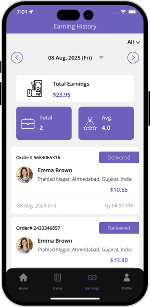 Restaurant see earning history