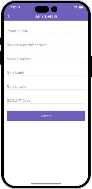 restaurant update bank details