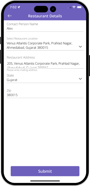 restaurant order details