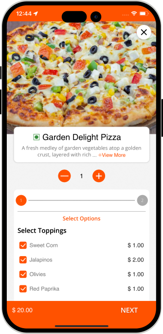 user add food item to basket