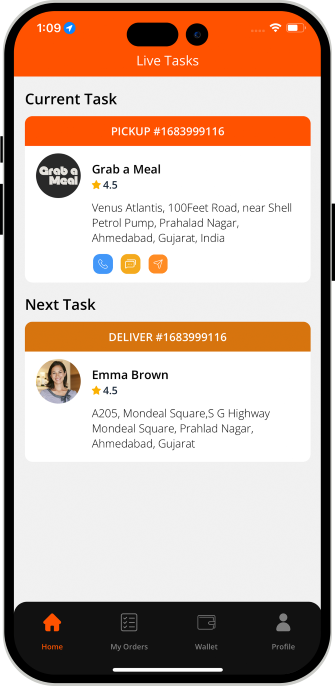 delivery driver see order picup address