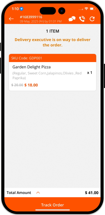 restaurant track status of order