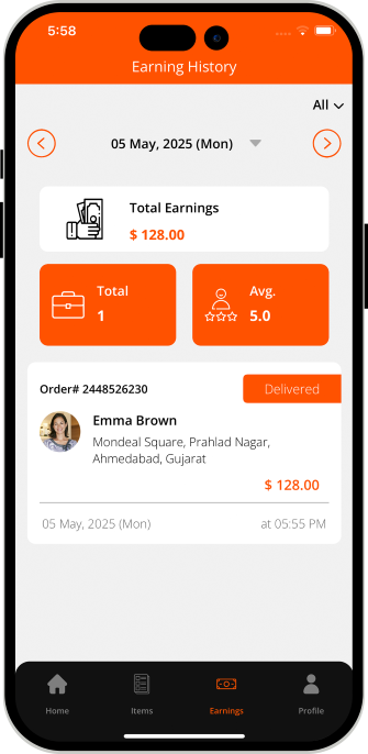 Restaurant see earning history